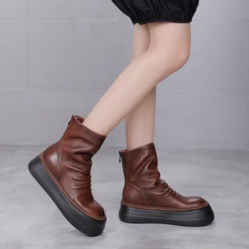 2020Winter Nov debel edini Dr. Martens Škornji ženske usnje priložnostne zadrgo-nazaj čevlji modni, preprosti tanke čevlji