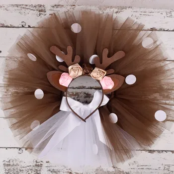 2021 Balet Tutu Krilo Moda Otroci Očesa Modo Dekleta Princesa Pike Ples Stranka, Cosplay Jelena Elastična Elk Kostum za Purim