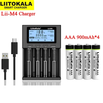 2021 LiitoKala Lii-M4 18650 li ionska baterija za Smart Polnilec Test zmogljivosti + liitokala AAA, 1,2 V NiMH 900mAh baterije za ponovno Polnjenje