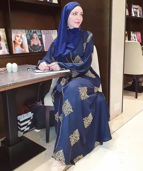 2021 Muslimanskih Abaya Čipke Kolaž Jopico Haljo Ramadana Bližnjem Vzhodu Thobe Priljubljena Arabski Turčija Malezija Abaya Fash