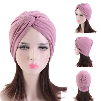 2021 Nov Modni Bandanas Ženske Turban Muslimanskih Klobuk Twist Bonnet Skp Odraslih Headscarf Spanja Klobuk Noč Skp Glavo Kritje