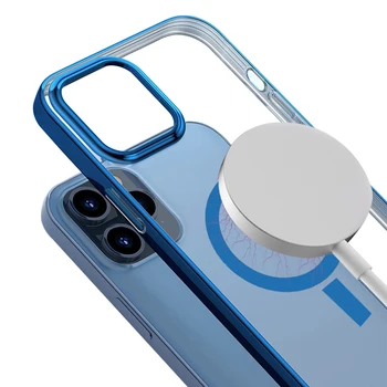 2021 Novi iPhone 12 Max Pro Mini Magnetni Pokrov Primeru Podporo Hitro Brezžično Polnjenje Electroplate Anti Scratch Zaščitna