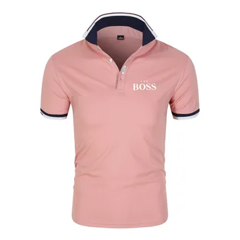 2021 novo poletje je šef kratka sleeved majica polo moški ' s business river moda priložnostne slim dihanje pismo majica