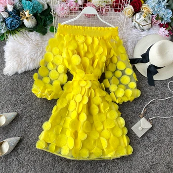 2021 Pomlad Seksi off ramenski obleke povoj kratko Obleko poletje cvet Stranka priložnostne Ženske plaža počitnice-line elegantno obleko