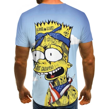 2021 risano animacijo Simpsons, 3D tiskanje moda za moške in ženske kratke oplaščeni T-shirt materiala na prostem priložnostne svoboden me