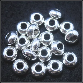 20pcs kovinski evropske kroglice hig luknjo srebrne barve velikost 6x12mm notranjo luknjo 4.0 mm za diy nakit komponente