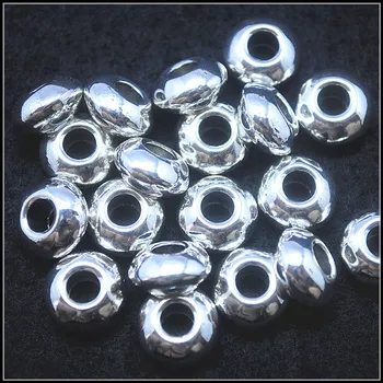 20pcs kovinski evropske kroglice hig luknjo srebrne barve velikost 6x12mm notranjo luknjo 4.0 mm za diy nakit komponente