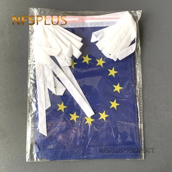 20PCS Niz EU Zastavo Evropske Unije 14x21cm Poliester Natisnjeni 6 M Dolžina notranje Stranke Dekorativni Državne Zastave in Transparenti