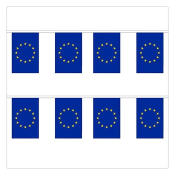 20PCS Niz EU Zastavo Evropske Unije 14x21cm Poliester Natisnjeni 6 M Dolžina notranje Stranke Dekorativni Državne Zastave in Transparenti