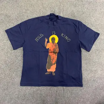 20SS Jezus Je Kralj t-shirt Chicago tie-dye kanye west vrh tees moški ženske ulične hip hop kanye west Jezus Je Kralj t-shirt