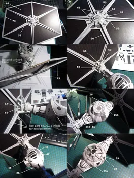 22 cm za Star Wat TIE Fighter 3D Papir Model vesoljsko Ladjo Obrti Priročnik DIY Hobi Zbiranje Darilo vesoljsko Ladjo, Igrače za Otroke