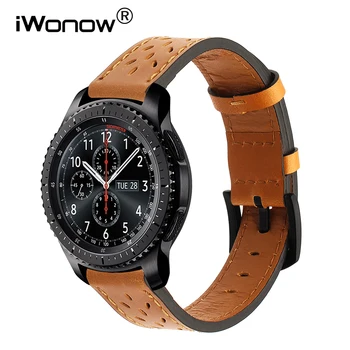 22 mm Pravega Usnja Watchband za Samsung Prestavi S3 Klasične Meje Xiaomi Amazfit Tempo/Stratos 2/1 Trak Watch Band Zapestnica