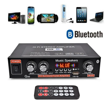 220V Digitalni Dom Avto Ojačevalec Bluetooth HIFI Stereo Subwoofer Predvajalnik Glasbe Podpira FM TF AUX, MP3 Predvajalnik Z Daljinskim upravljalnikom