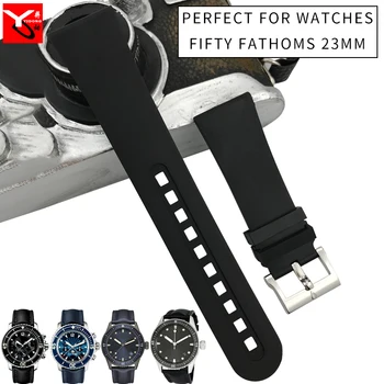 23 mm Visoko Kakovostne Gume, Silikona Watch Trak Nov Slog Iglo Sponke Nepremočljiva Watchband Primerna za Petdeset Fathoms Watch