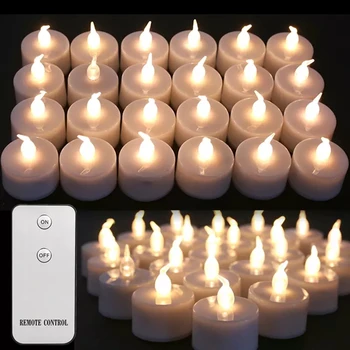 24Pcs Utripanja LED Sveča Tealights Ne-Daljinski/Daljinski upravljalnik Brezplamensko Sveče Z Baterijo Za Poroko Doma Božič Decors