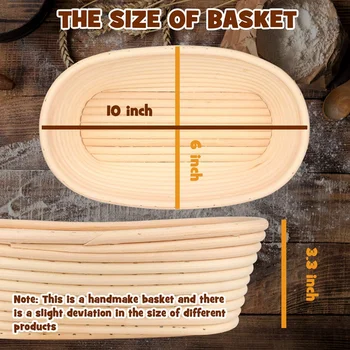 25 cm 10 inch Ovalne Kruh Preverjanje Košarico Kvasec, ki Dokazujejo, Perilo Linijskih + Kruh Rezalnik +Kruh Lame + Kruh Krtačo za Strokovno