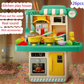 26Pcs otrok Simulacije komplet kuhinja dekleta igrače Pretvarjamo, Igrajo mini blagovnih znamk miniaturni ponaredek hrane Darilo Kuhanje מטבח לילדים кухня детская