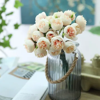 27 Glav Vrtnice Umetno Cvetje za Poroko Tabela Doma Dekoracijo Ponaredek Cvetje Sodijo Okraski Svile Rose Cvetje Šopek