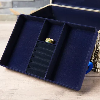 28.2X22X15CM velikosti nakit škatla za shranjevanje S karo barvo brona, nakit polje organizator Nakit prstan uhani polje Z088