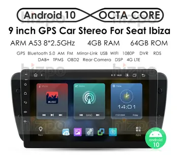 2G+32 G Android 10.0 Avto Radio Multimedijski Predvajalnik Videa, Za Seat Ibiza 6j 2009-2013 Navigacija GPS 2din autoradio ŠT dvd RDS WIFI