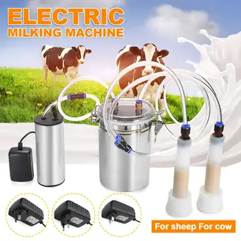 2L Električni Molzni Stroj za Govedo, Koze, iz Nerjavnega Jekla Milker Vakuumske Črpalke Vedro 2 Vodja Molzni Stroj Kmetije živali Orodje