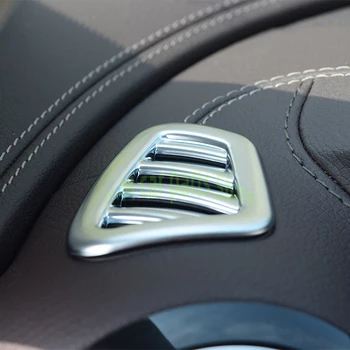 2pc ABS Chrome nadzorno ploščo klimatske naprave Vtičnico Kritje Trim za Mercedes Benz W213 E Razred E200l E300l 2016 2017 Avto Dodatki