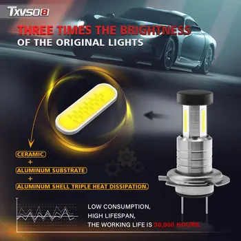 2pcs Avto H7 LED Smerniki Žarnice 12V 24V 110W 30000LM Smerniki Conversion Kit Žarnica Visoko ali Nizko Žarka
