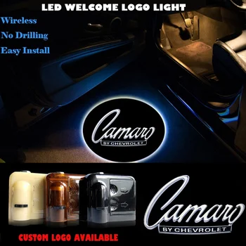 2Pcs Camaro Logotip Brezžični Vrata Avtomobila Dobrodošli LED Projektor Duha Senca Luči za Chevy RS SS ZL1 Z28 LS LT