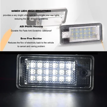 2pcs Canbus Brez Napake LED zadnje število ploščo luči za Audi Audi A3 8P S4 * A4 B6 B7 RS4 A5 8F ' A6 C6 RS6 A8 S8 V7 4L auto luči
