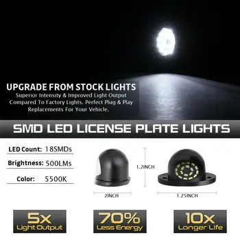 2Pcs LED Tablice Luč za Dodge 12V 5500K 500LM LED Številka Licence Ploščo Lučka za Dodge RAM 1500 2500 3500 Dropshipping