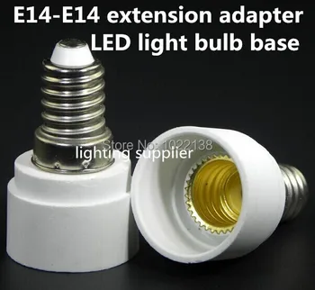2pcs/veliko E14, da Žarnica E14 Znanja Podaljšek Adapter Pretvornik materialu PC ognjevarne E14-E14 adapter okova znanja vtičnico
