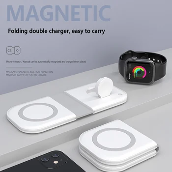 2v1 15W Magnetni Brezžični Polnilnik Za iPhone 12/Pro/Mni/Max Pro Brezžični Hitro Polnjenje za Airpods Watch 6 5 4 3 Dropshipping