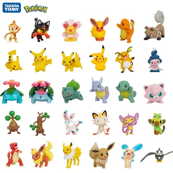 3-9 cm Pokemon Pet Zbirka Pikachu Bonsly Raichu Jolteon Flareon Minun Meowth Anime Številke Modela Igrače, Otroški Rojstni dan, Božič Darilo