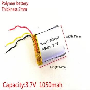 3 skladu 3,7 V 1050mAh Polnilne li Polymer Li-ionska Baterija Za slušalke tahografske MODEL servisni paket sp5, mp3, mp4, GPS 703444 073444