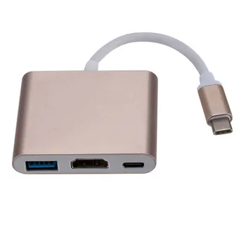 3 v 1, USB-C HDMI Pretvornik Tipa C Preklopite Na HDMI Adapter Kabel 4K ločljivosti 1080P za Huawei Samsung Apple Usb 3.1 Boben 3