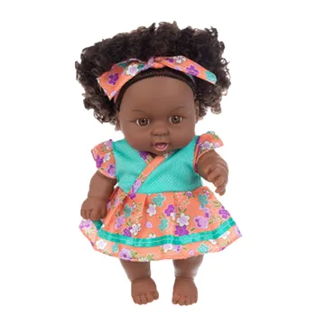 30/35 CM Ameriški Prerojeni Black Baby Doll Kopel Igra Polna Silikona Vinil Lutke Otroka Veren Newborn Baby Doll Igrača Fant Dekle Darila