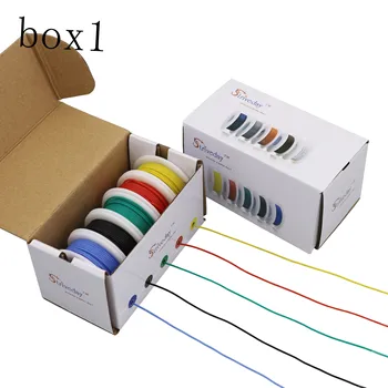 30 m 22AWG Fleksibilno Silikonsko Žice Kabel 5 barvni Mix polje 1 okvir 2 paket Električne Žice Skladu Baker DIY