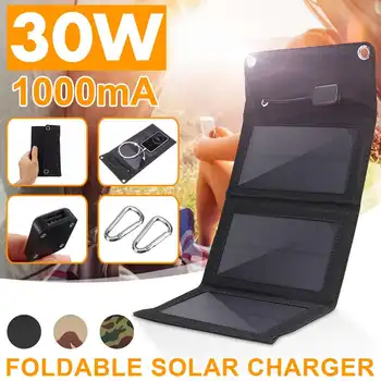 30W 5V Zložljiv Zložljive Sončne celice Portable Power Polnilec Za Mobilni Telefon Kampiranje na Prostem