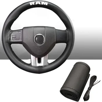 38 CM Vrh Pravega Usnja Volan Kritje za Dodge Ram Avto Notranja Oprema