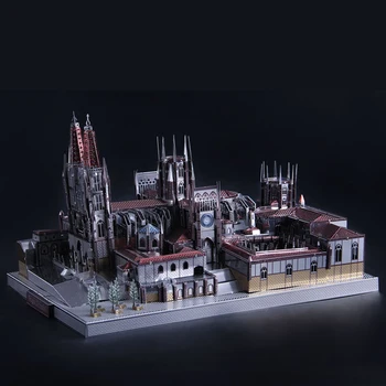 3D Kovinski Puzzle Znanega Arhitekta 229pcs Sestavite Model Stavbe za Vgradnjo DIY Jigsaw - Španija Katedrala Burgos, Darilo za Rojstni dan