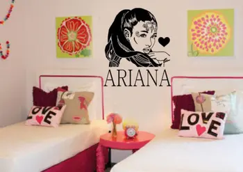 3d plakat R&B Pevec Star Ariana Grande DIY Wall Art Nalepko Baby Stensko Nalepko po Meri Barve Vinil Stenske Nalepke Za Dekle Soba A227