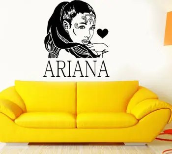 3d plakat R&B Pevec Star Ariana Grande DIY Wall Art Nalepko Baby Stensko Nalepko po Meri Barve Vinil Stenske Nalepke Za Dekle Soba A227