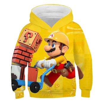 3D Tiskanje Mario Fantje Hoodies Jeseni, pozimi Vrhnja oblačila Otroci mario Hooded vroče prodaje Majica Oblačila Otrok Dolgimi Rokavi Pulover