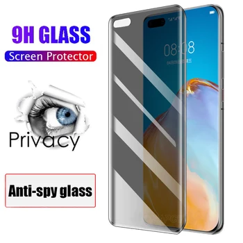 3D Ukrivljen, Poln Zasebnosti 9H Kaljeno Steklo Za Huawei P40 Pro Čast 30 Pro Plus Nova 7 Pro Anti Vohun Glare Peep Screen Protector