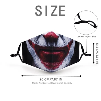 3D Velika Usta Zabavno Print Masko Anti-Okužbe Virus Unisex Obraz, Usta Maske Stroj Večkratno Varstvo PM2.5 Dokaz Bakterij Masko