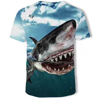 3d živali t shirt je natisnjena deadpool t-shirt z shark glavo modra živali t shirt unisex priložnostne kratek rokav tee shirt 2019