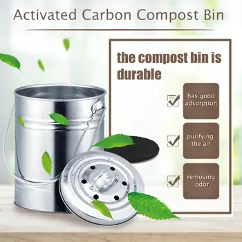 3L Kuhinja Kompost Bin Melone Zapusti Domače Organske Smeti na Prostem Točilne Črno Oglje Filter Smeti Shranjevanje Vedro