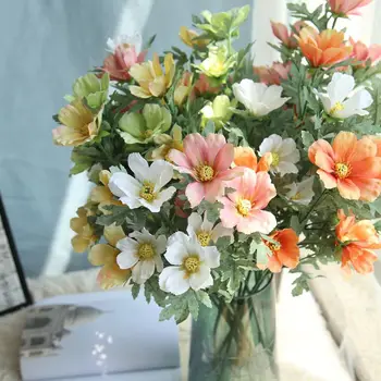 3pcs/veliko Svile Kozmos Umetno Cvetje Simulacije Chrysanthemum Ponaredek Cvetje Veje Šopek Doma Poroka Stranka Dekor Umetnosti Cvetlični