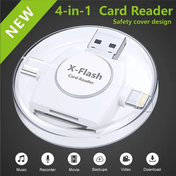 4 in 1 Card Reader USB Tip-C Micro USB Razsvetljavo Visoka hitrost Univerzalna Čitalnika Kartic za Apple, Android Računalnik Razširitev Glave