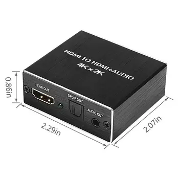 4 K HDMI audio extractor Optische SPDIF TOSLINK 3.5 mm Stereo Audio (Stereo zvok Extractor Pretvornik Za TELEVIZOR, DVD Predvajalnik, HDMI Audio Splitter